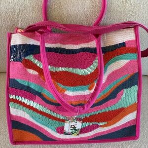 Beaded limited edition tote bag